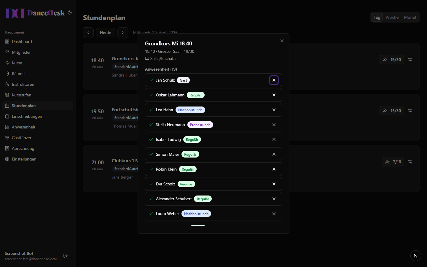Check-In-Dialog