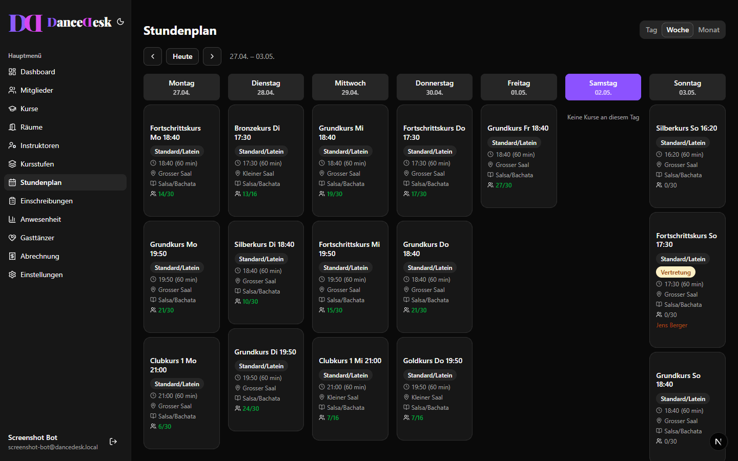 Stundenplan-Wochenansicht